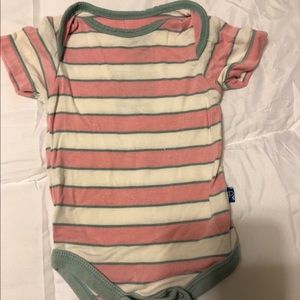 Kickee Pants Striped Pink Onesie